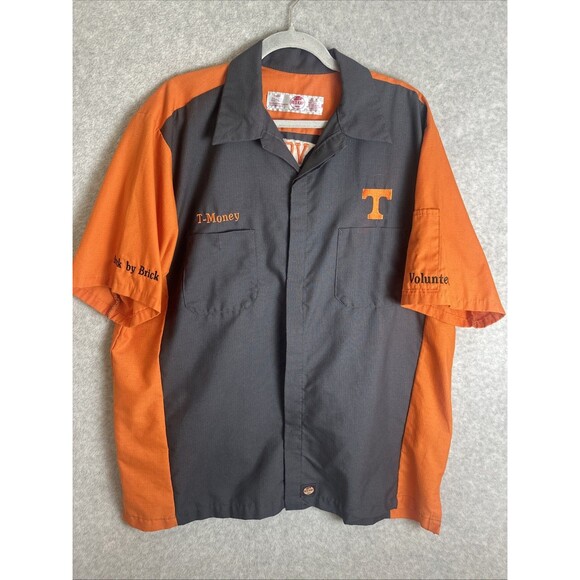 Red Kap Other - Vintage UT Tennessee Vols Pinstripe Garage Shirt Embroidered Red Kap Men’s XL 🔥